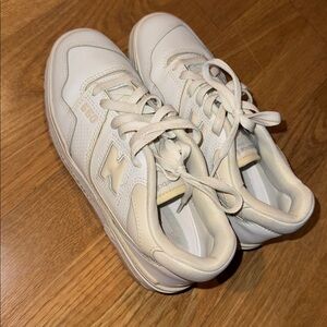 New Balance Women's Cream and White Sneakers
